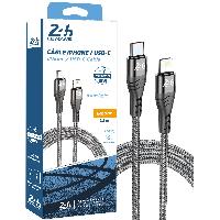 Accessoire Telephone Cable Usb-C vers Lightning Tresse 24h Le Mans - 24h Le Mans