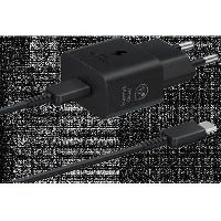 Accessoire Telephone Chargeur SAMSUNG secteur Rapide - 25W USB C (avec câble) - Noir