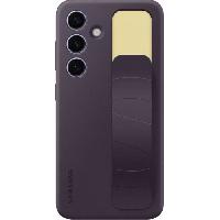 Accessoire Telephone Coque et étui téléphone mobile Samsung Coque silicone avec laniere pour Galaxy S24 Violet Foncé