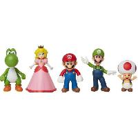 Accessoires Jeux Video - Accessoires Console Coffret Figurines Mario et ses Amis - JAKKS - Super Mario Mario. Luigi. Princesse Peach - 6cm