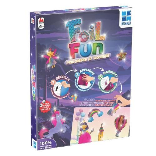 Jeu De Stickers Activité créative - MEGABLEU - Foil Fun - Princesses et Licornes - Création d'oeuvres sans se salir