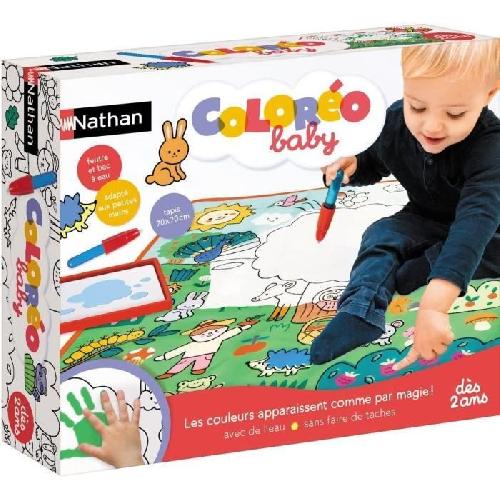 Jeu De Coloriage - Dessin - Pochoir Activité créative - NATHAN - Coloréo Baby - Colorier avec de l'eau. tapis et feutre adaptés