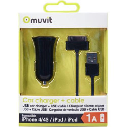 Chargeur - Adaptateur Alimentation Telephone Adaptateur AC 1 USB 1A + cable iPhone 34 noir