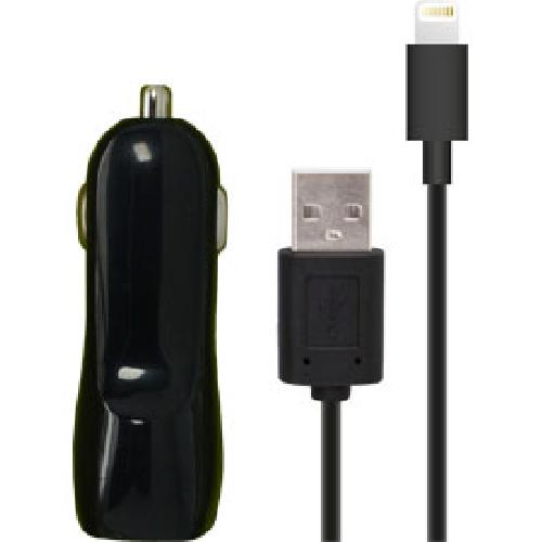 Allume Cigare - Prise Allume-cigare Adaptateur AC 1 USB 1A + cable MFI iPhone 56 noir