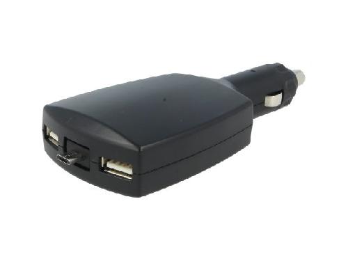 Allume Cigare - Prise Allume-cigare Adaptateur Allume-cigare2x USB + Micro-USB - Noir