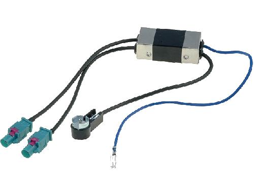 Antenne et adaptateurs de Roger Adaptateur Antenne 2xFakra M ISO M Amplifie compatible avec Audi Seat Skoda VW
