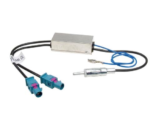 Antenne et adaptateurs de Roger Adaptateur Antenne DIN 2xFakra Z Alimentation fantome Amplifie compatible avec Audi VW Seat Skoda ap02