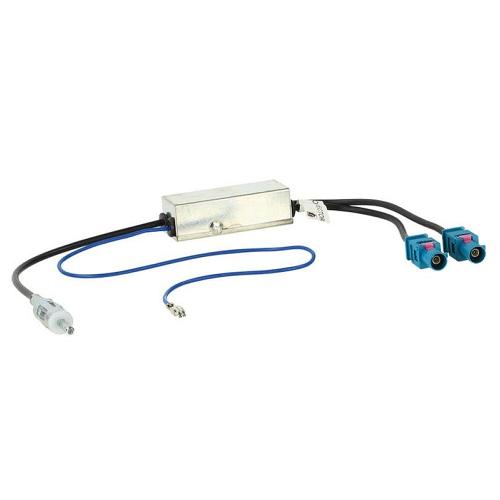 Adaptateurs Antenne Adaptateur Antenne SA2FD 2xFakra M vers Din M Amplifie compatible avec Audi Seat Skoda VW