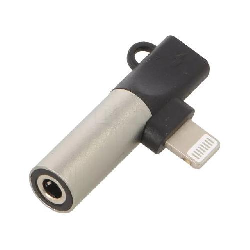 Cables Jack Adaptateur- argent avec prise jack 3.5mm et prise Apple Lightning