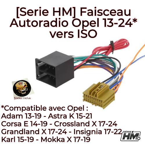 Fiche ISO Opel Adaptateur Autoradio vers ISO ADNAuto IA48 Serie HM compatible Opel 2013-2024 voir liste