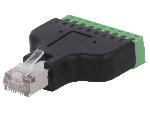 Cable - Connectique Pour Peripherique Adaptateur avec barre de serrage RJ45 prise male - Noir
