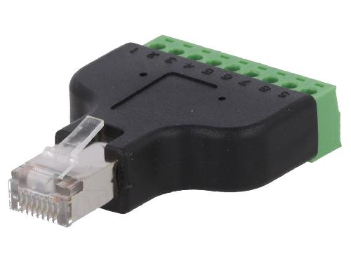Cable - Connectique Pour Peripherique Adaptateur avec barre de serrage RJ45 prise male - Noir