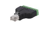 Cable - Connectique Pour Peripherique Adaptateur avec barre de serrage RJ45 prise male - Noir