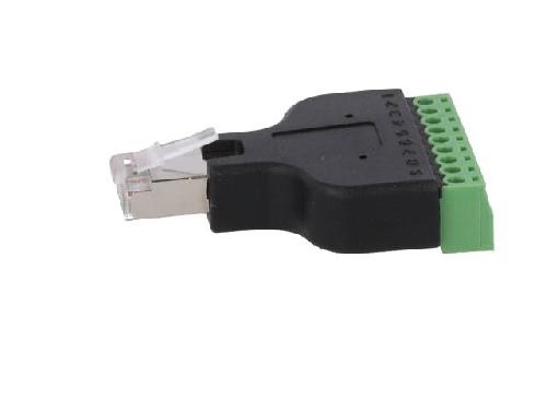 Cable - Connectique Pour Peripherique Adaptateur avec barre de serrage RJ45 prise male - Noir