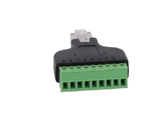 Cable - Connectique Pour Peripherique Adaptateur avec barre de serrage RJ45 prise male - Noir