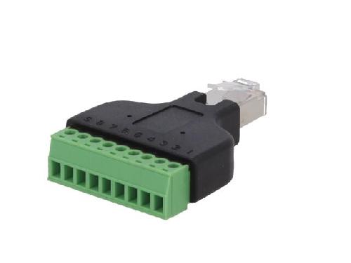 Cable - Connectique Pour Peripherique Adaptateur avec barre de serrage RJ45 prise male - Noir