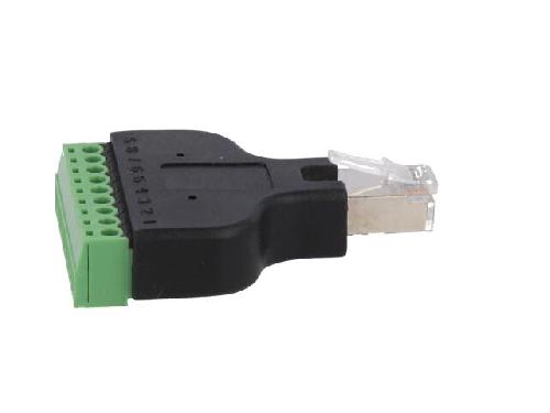 Cable - Connectique Pour Peripherique Adaptateur avec barre de serrage RJ45 prise male - Noir