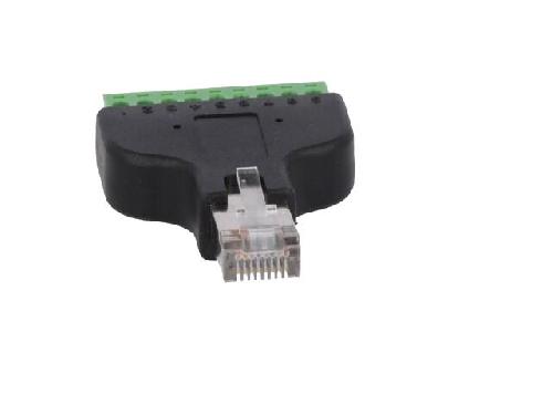 Cable - Connectique Pour Peripherique Adaptateur avec barre de serrage RJ45 prise male - Noir