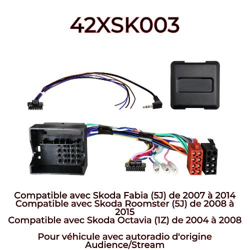 Commande au volant de Roger Adaptateur Commande au Volant 42XSK003 Compatible avec Skoda 04-15 - voir liste