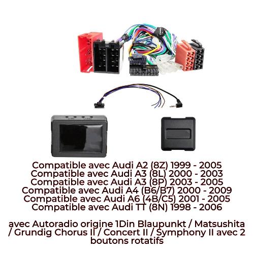 X Commande au volant de Roger Adaptateur de Commande au Volant compatible avec Audi A3 A4 A6 TT 99-09 avec Mini ISO Multilead Pro - voir liste