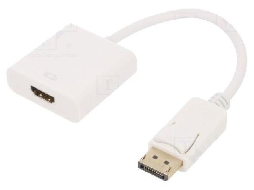Cable - Connectique Pour Peripherique Adaptateur DisplayPort 1.1 DisplayPort prise male vers HDMI femelle 0.1m - Blanc