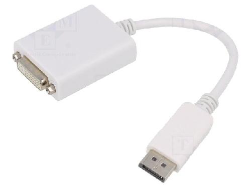 Cable - Connectique Pour Peripherique Adaptateur DisplayPort 1.2 - DisplayPort prise male - DVI-I -24+5- femelle - 0.1m - blanc
