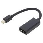 Adaptateur DisplayPort 1.2 femelle mini DisplayPort prise male 4K UHD 0.15m - noir Adaptateur DisplayPort 1.2 femelle mini DisplayPort prise male 4K UHD 0.15m - noir