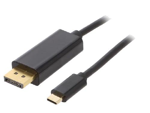 Cable - Connectique Pour Peripherique Adaptateur DisplayPort male vers USB C male 1.8m noir
