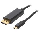 Cable - Connectique Pour Peripherique Adaptateur DisplayPort male vers USB C male 1.8m noir - Akyga