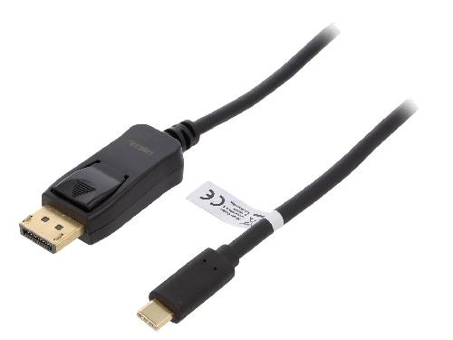Cable - Connectique Pour Peripherique Adaptateur DisplayPort prise male USB C prise male 1.8m - Noir