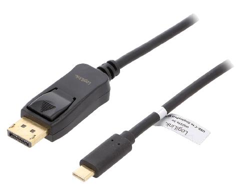 Cable - Connectique Pour Peripherique Adaptateur DisplayPort prise male USB C prise male 3m - Noir