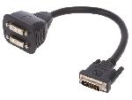 Cable - Connectique Pour Peripherique Adaptateur DVI-I -24-5- femelle x2 DVI-I -24-5- prise male 200mm - noir