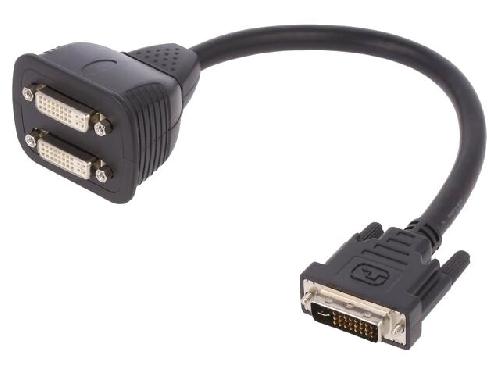 Cable - Connectique Pour Peripherique Adaptateur DVI-I -24-5- femelle x2 DVI-I -24-5- prise male 200mm - noir
