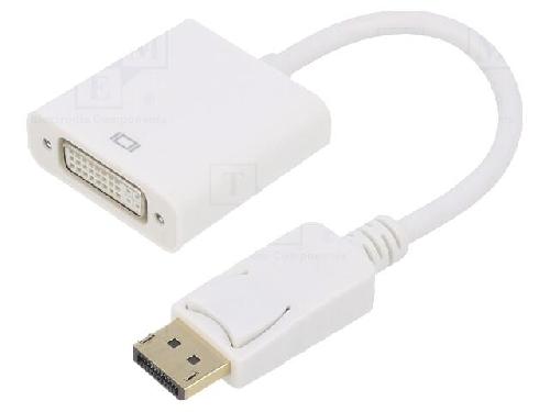 Cable - Connectique Pour Peripherique Adaptateur DVI-I vers DisplayPort 10cm blanc