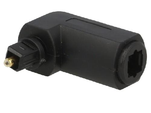 Cable - Connectique Pour Peripherique Adaptateur en fibre optique fiche femelle angulaires 90o Noir