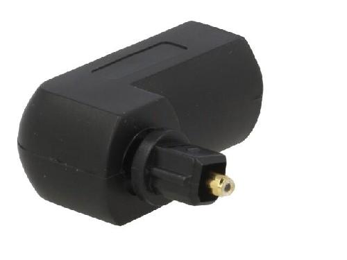 Cable - Connectique Pour Peripherique Adaptateur en fibre optique fiche femelle angulaires 90o Noir