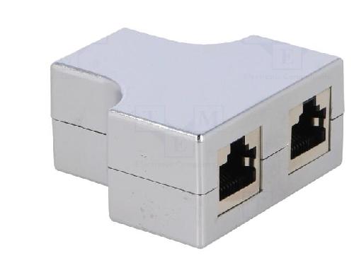 Cable - Connectique Pour Peripherique Adaptateur en T modulaire RJ45 - Blanc