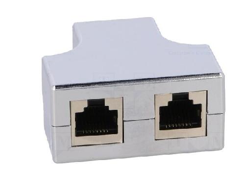 Cable - Connectique Pour Peripherique Adaptateur en T modulaire RJ45 - Blanc