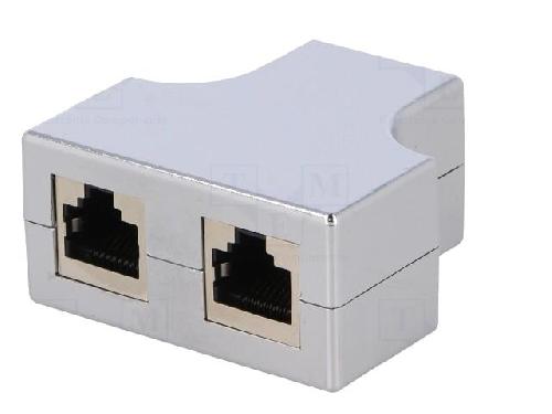 Cable - Connectique Pour Peripherique Adaptateur en T modulaire RJ45 - Blanc