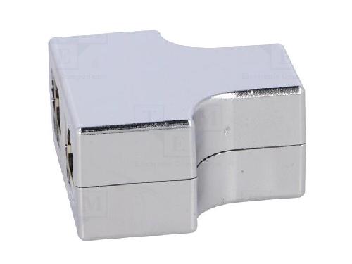 Cable - Connectique Pour Peripherique Adaptateur en T modulaire RJ45 - Blanc