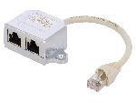 Cable - Connectique Pour Peripherique Adaptateur en T RJ45 1-1 parallele 15cm - Blanc