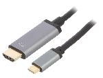 Cable - Connectique Pour Peripherique Adaptateur HDCP.HDMI 2.0 USB 3.2 HDMI prise male USB C prise male UHD 4K 1.8m - Noir