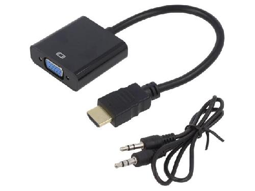 Cable - Connectique Pour Peripherique Adaptateur HDMI 1.4 prise male D-Sub 15pin HD femelle 0.15m - Noir