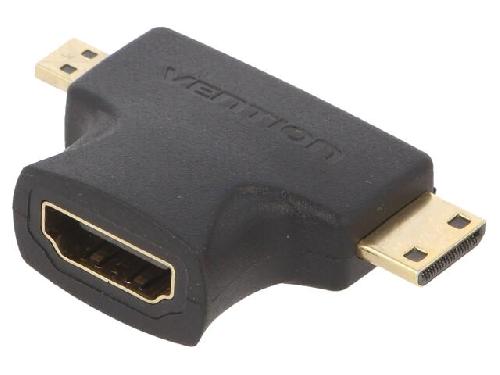 Cable - Connectique Pour Peripherique Adaptateur HDMI femelle micro HDMI prise male mini HDMI prise male 3D - Noir