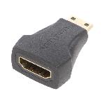 Adaptateur HDMI femelle mini HDMI prise male - Noir