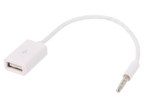 Cable - Connectique Pour Peripherique Adaptateur Jack 3.5mm 4pin male vers USB A femelle 15cm