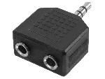 Cables Jack Adaptateur Jack 3.5mm femelle x2 Jack 3.5mm prise male - Noir