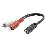 Adaptateur Jack 3.5mm filaire - 2 RCA Male Jack 3.5 mm Femelle 20 cm