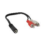 Adaptateur Jack Stereo f 3.5 mm vers 2x RCA Stereo Male