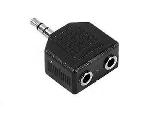 Cable - Connectique Tv - Video - Son ADAPTATEUR JACK STEREO MALE 3.5mm EN 2 JACK STEREO FEMELLE 3.5mm noir